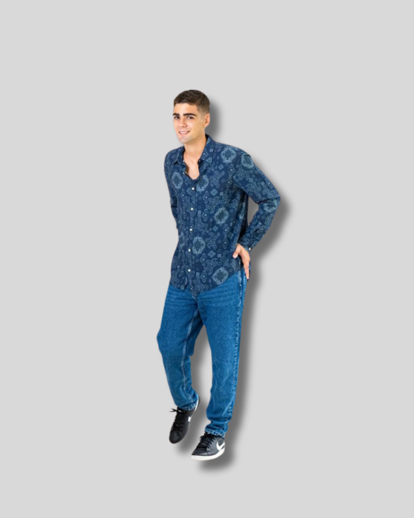 Camisa azul Zara