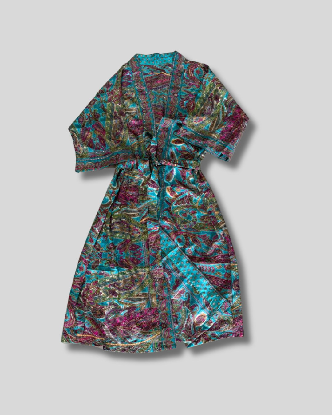 Kimono con tonos turquesa