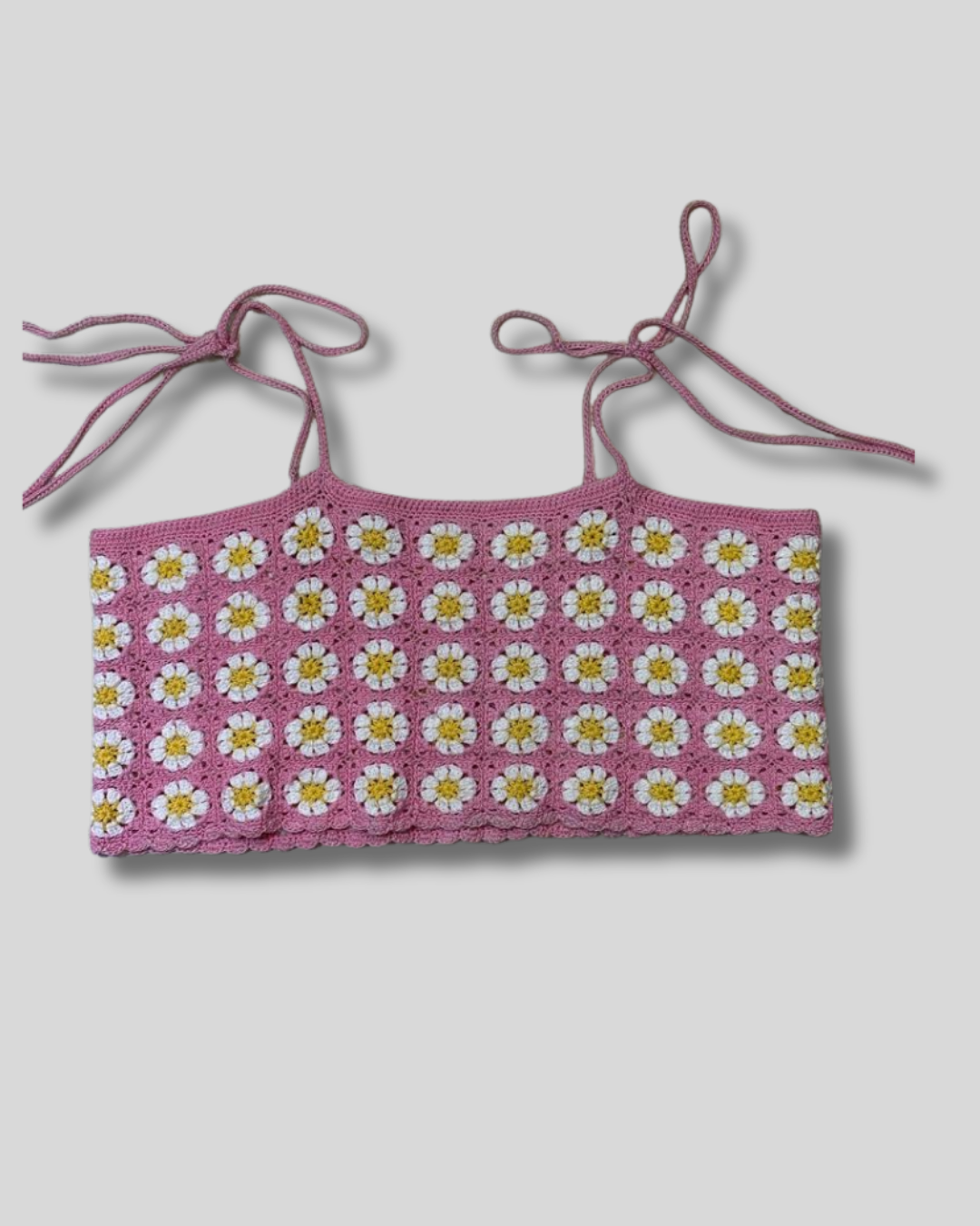 Top Crochet rosado