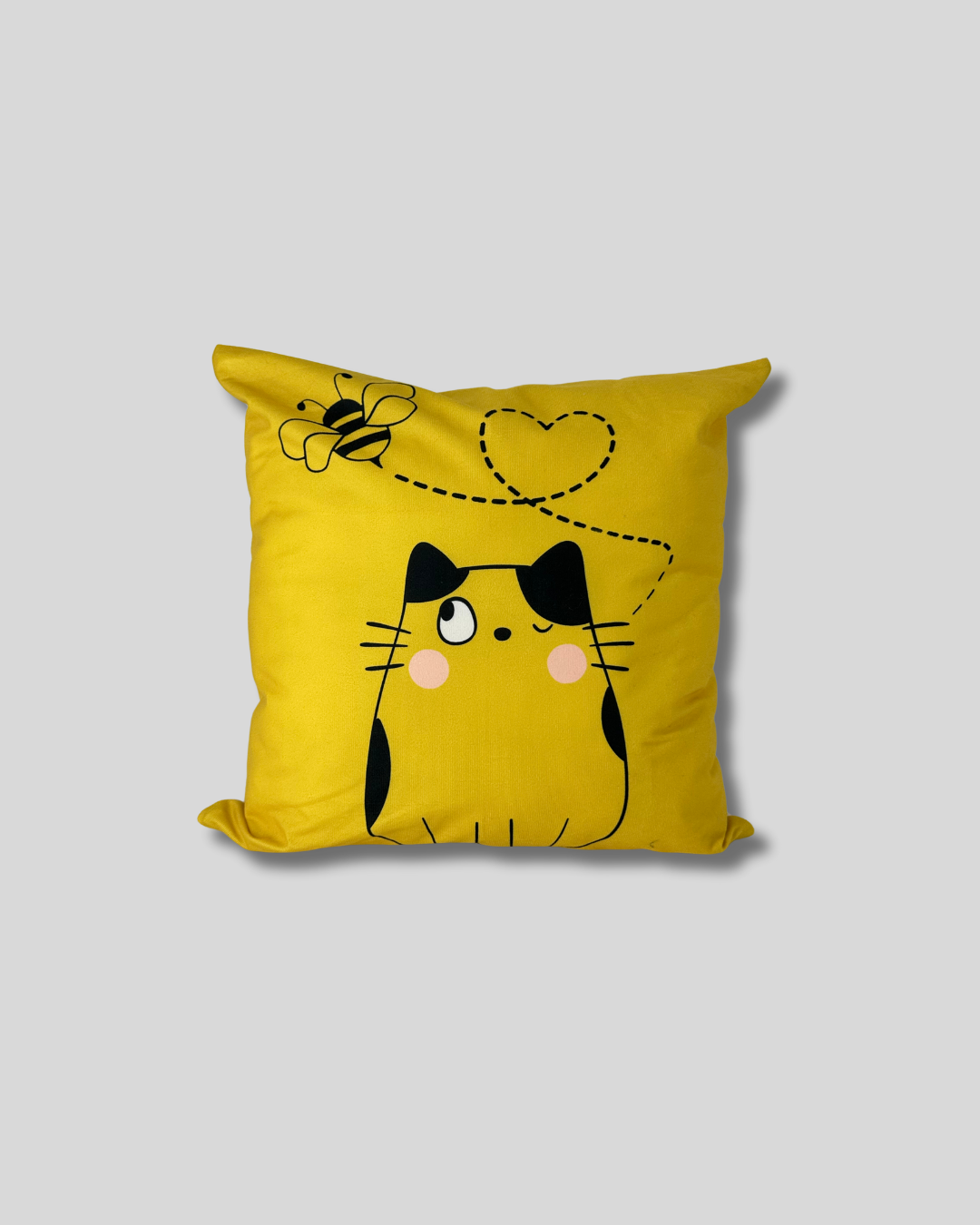 Cojín amarillo de gato