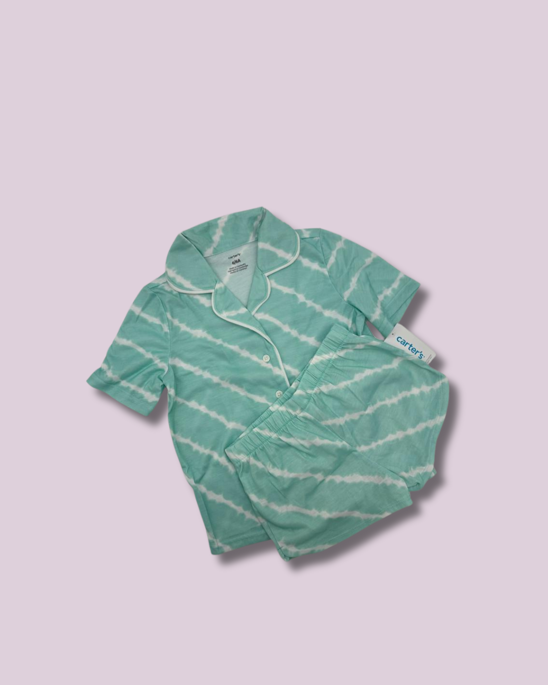 Pijama turquesa con cuello