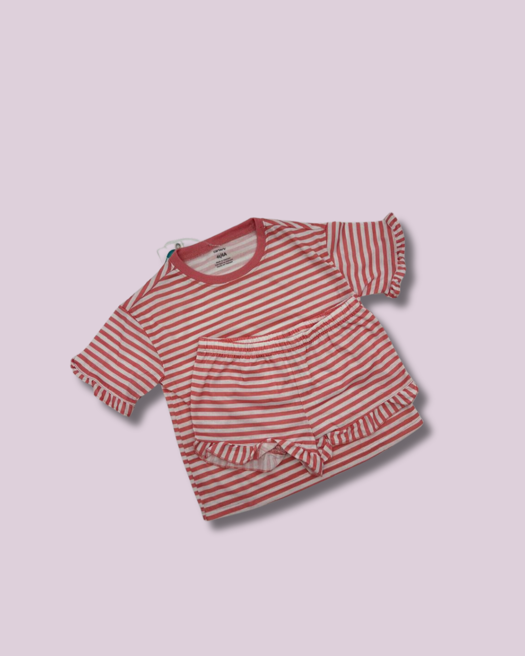 Pijama de rayas salmón