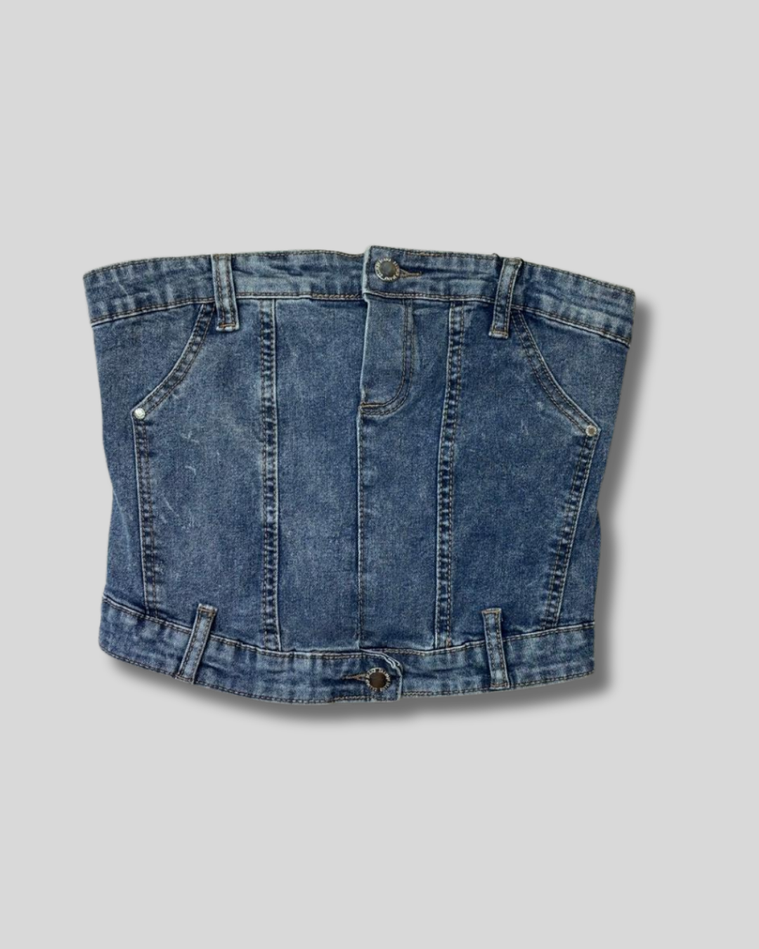 Top de jean strapless