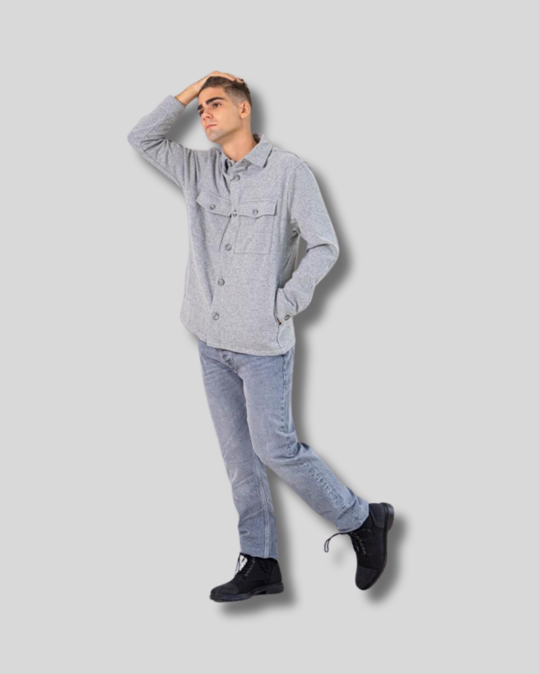 Camisa gruesa gris Zara