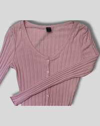 Top manga larga Shein con botones