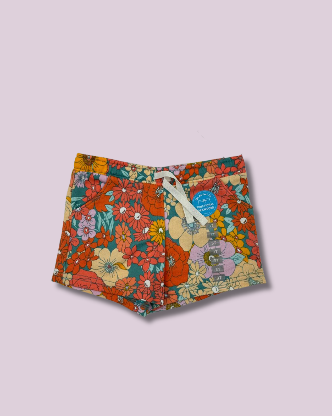Short de flores naranja