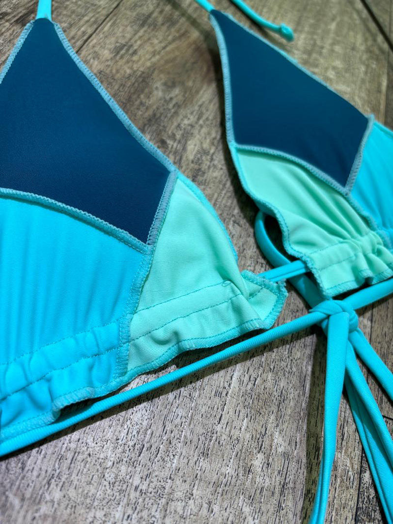 Traje de Baño Bikini triángulo Shein de tres tonos