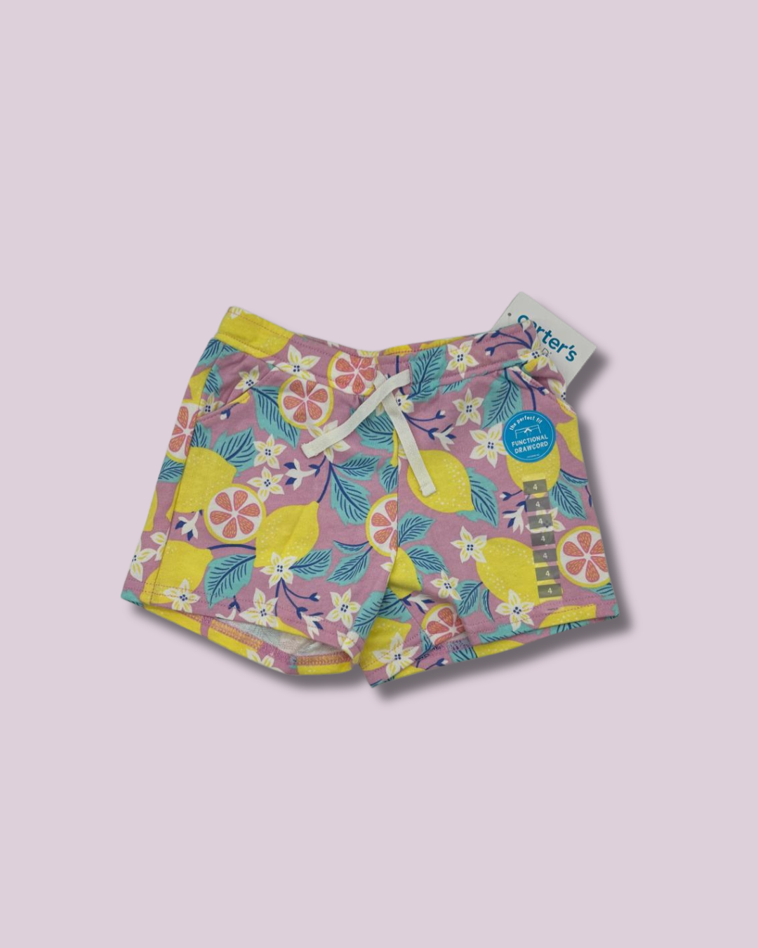 Short lila y frutas