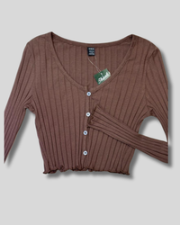 Top manga larga Shein con botones