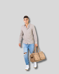 Camisa gruesa crema Zara