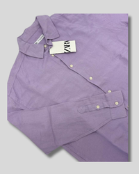 Camisa de lino morada Zara
