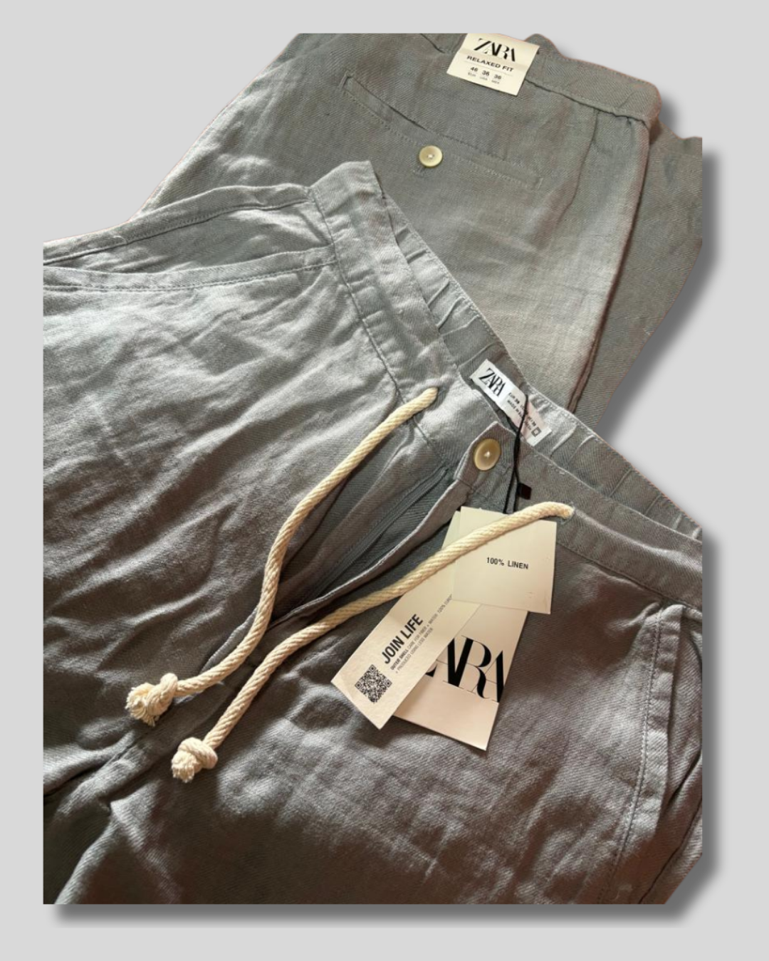 Pantalón gris Relaxed Fit Zara