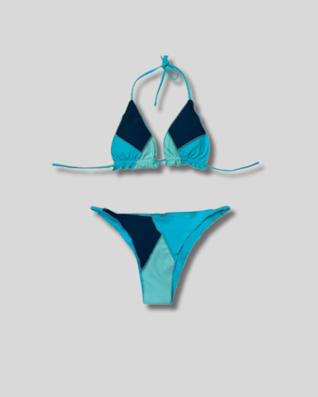 Traje de Baño Bikini triángulo Shein de tres tonos