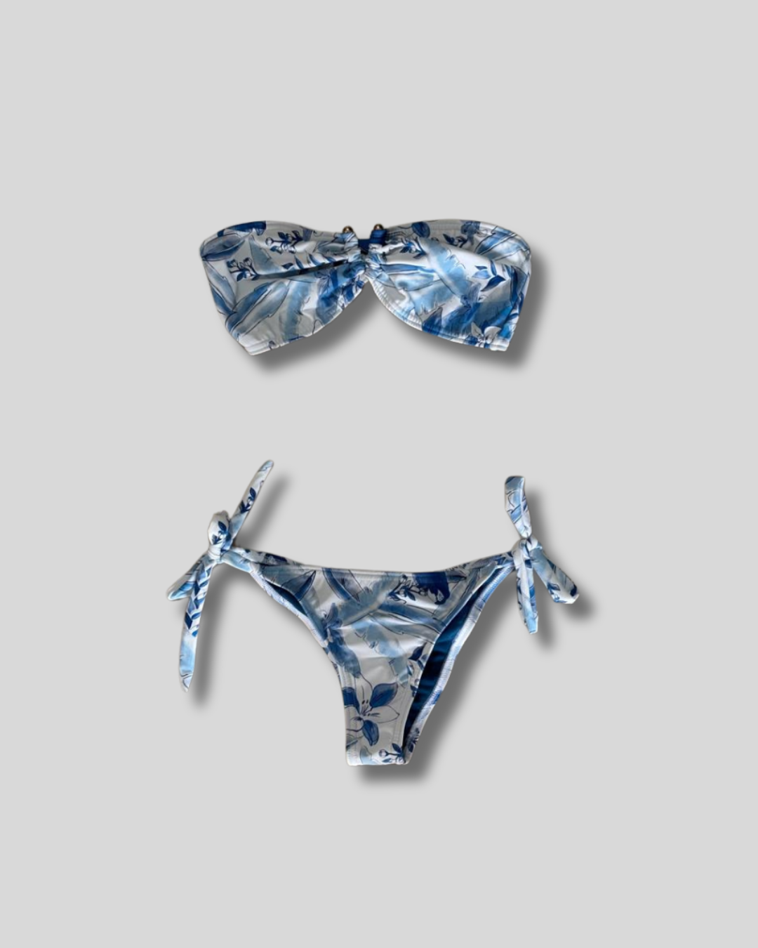 Traje de Baño Bikini Noha loro azul strapless