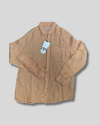 Camisa de lino naranja Zara