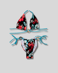 Traje de Baño Bikini floreado con tiras