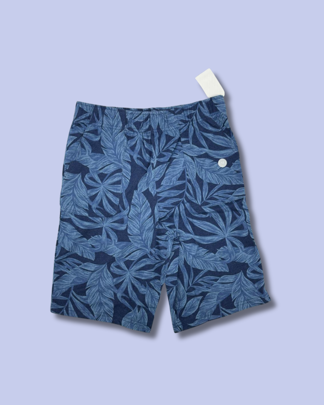Short azul de hojas