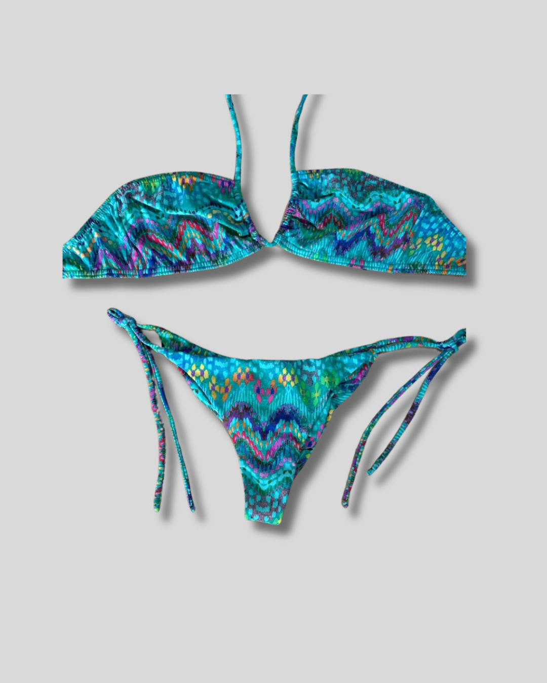 Traje de Baño Bikini Noha estampado con tonos turquesa