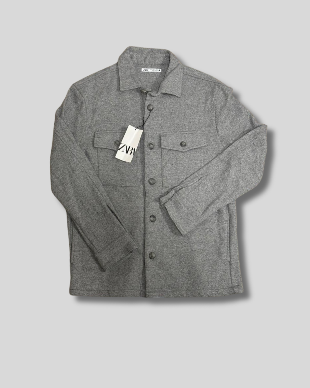 Camisa gruesa gris Zara