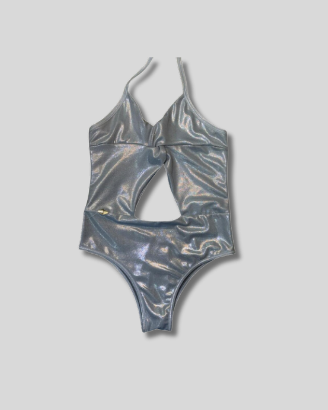 Traje de Baño Entero plateado