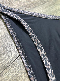 Traje de Baño Bikini negro con top Shein