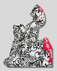 Braga larga colombiana con estampado negro y rojo