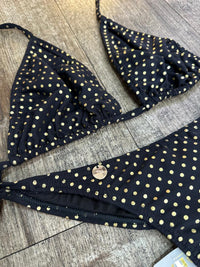 Traje de Baño Bikini clásico de puntos dorados