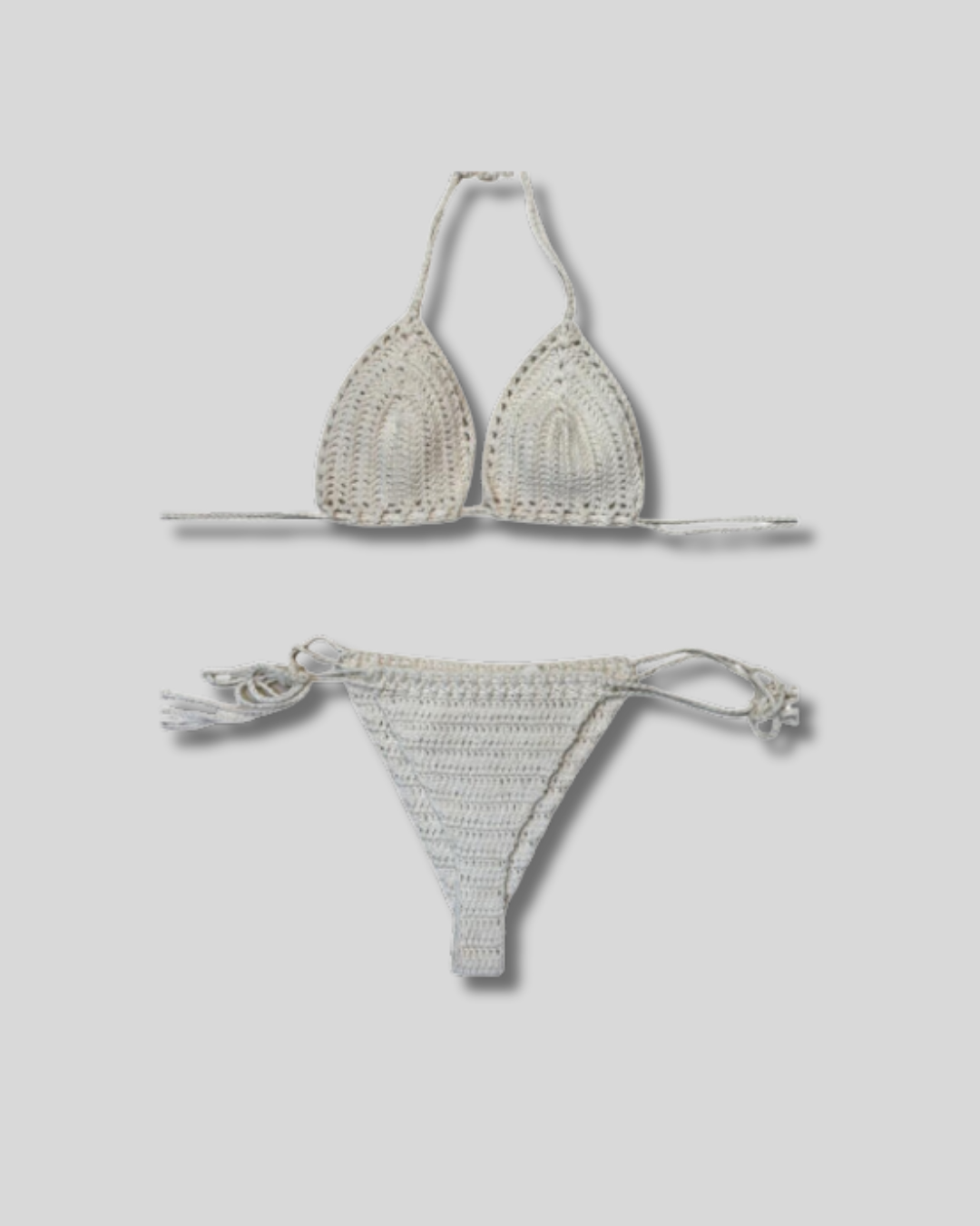 Traje de Baño Bikini tejido blanco