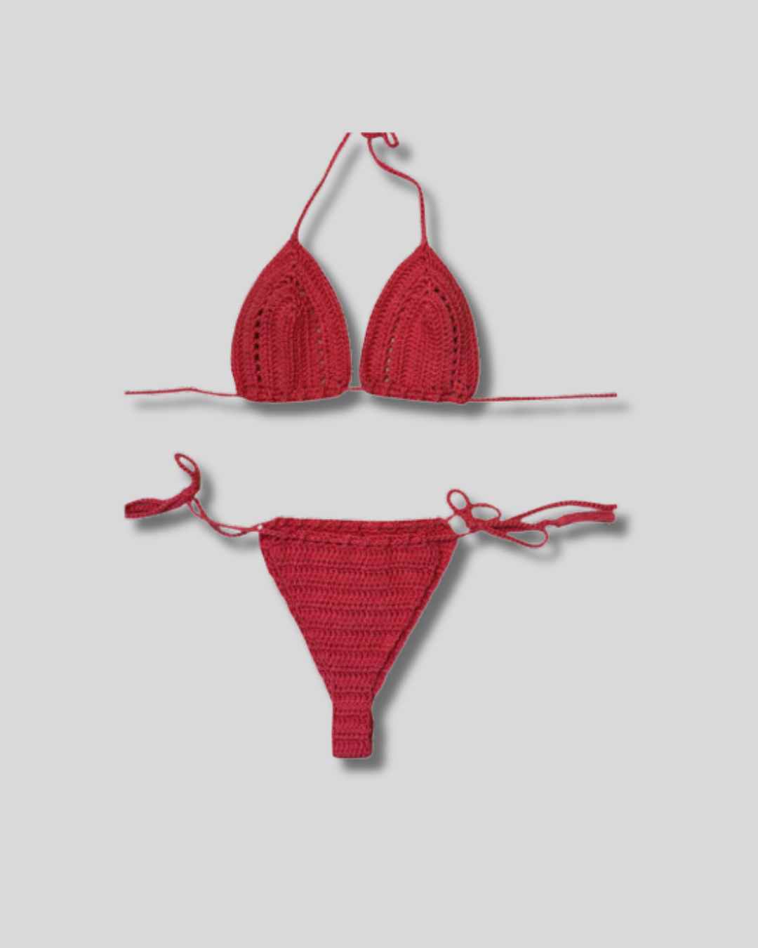 Traje de Baño Bikini tejido rojo