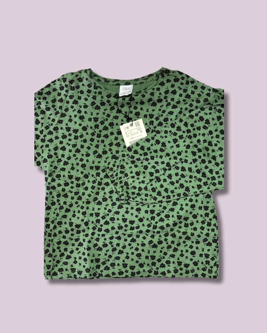 Camisa manga larga verde de flores