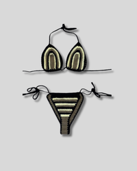 Traje de Baño Bikini tejido colores tierra