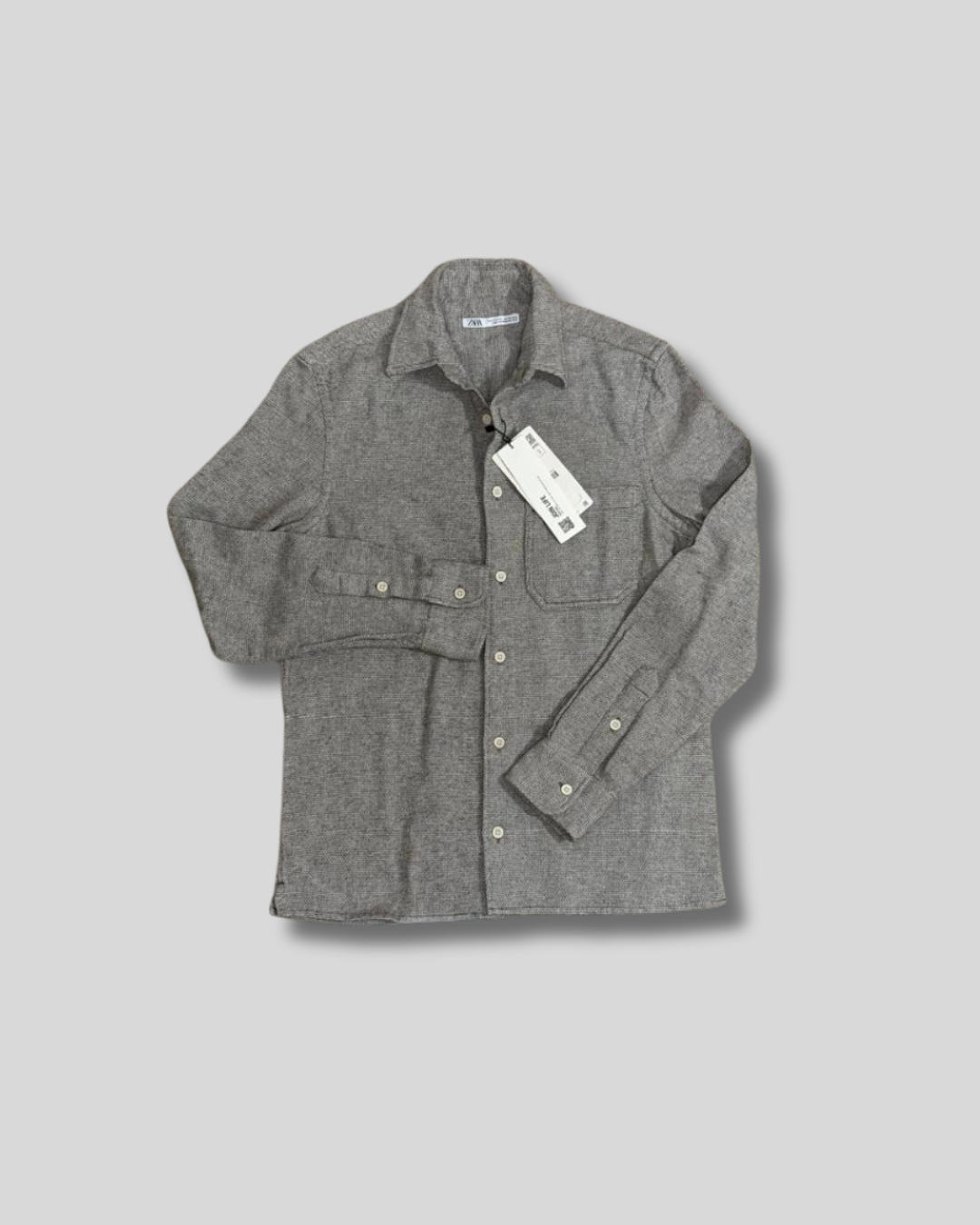Camisa gruesa crema Zara