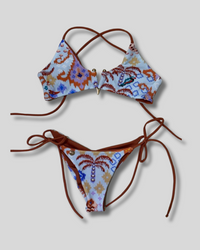 Traje de Baño Bikini Noha  con tela texturizada de palmeras